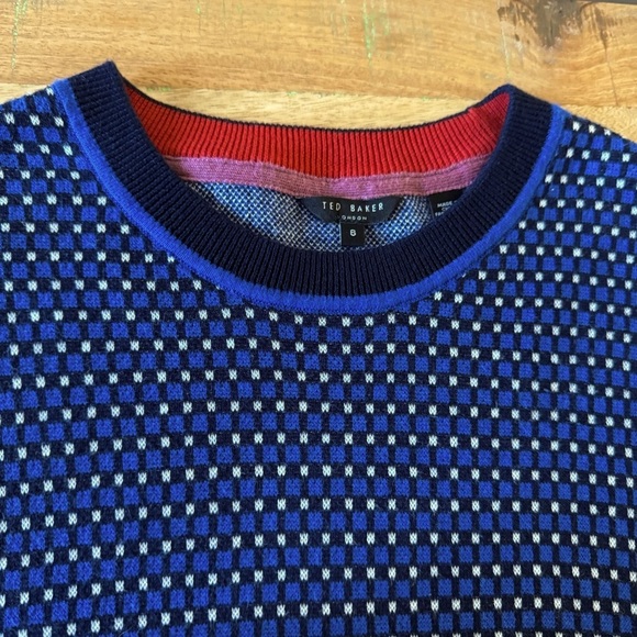 Ted Baker London Malttea Slim Fit Textured Crew Neck Wool Blend Sweater  Size XL - Picture 11 of 15